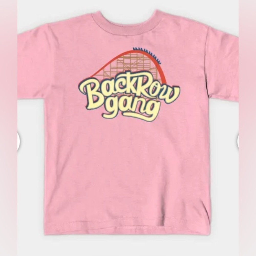 NEW - Back Row Gang T-Shirt -Roller Coaster T-Shirt - Pink. Size 4.